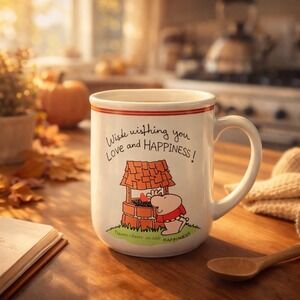 Vintage Ziggy Love Talk Mug Tom Wilson Love‎ & Happiness Stoneware Korea Vintage